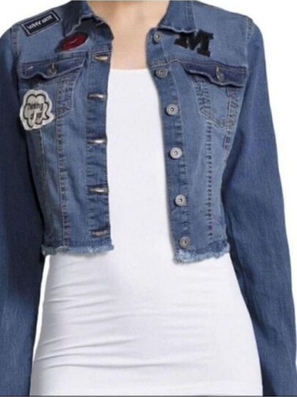 C&C California Patch Denim Jean Jacket Size Medium